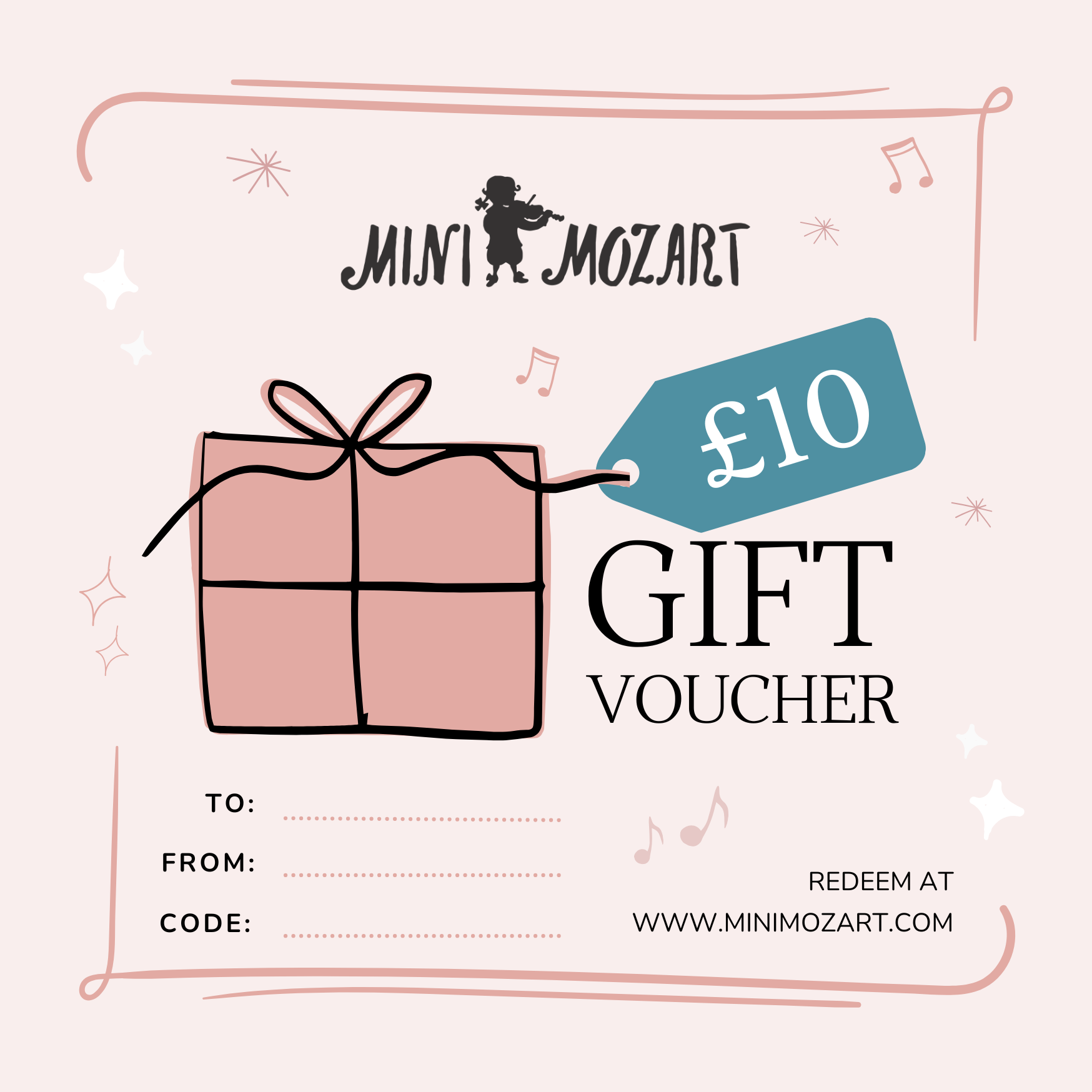 Mini Mozart £10 Gift Voucher